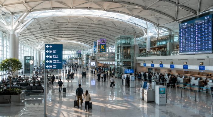 Airport terminal concourse
