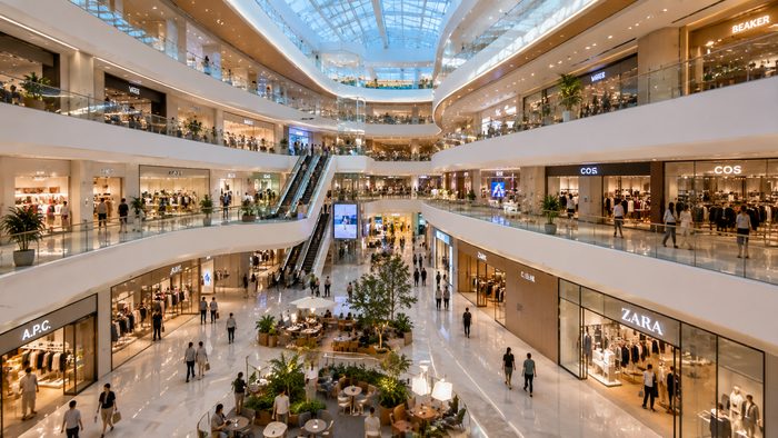 Shopping center atrium